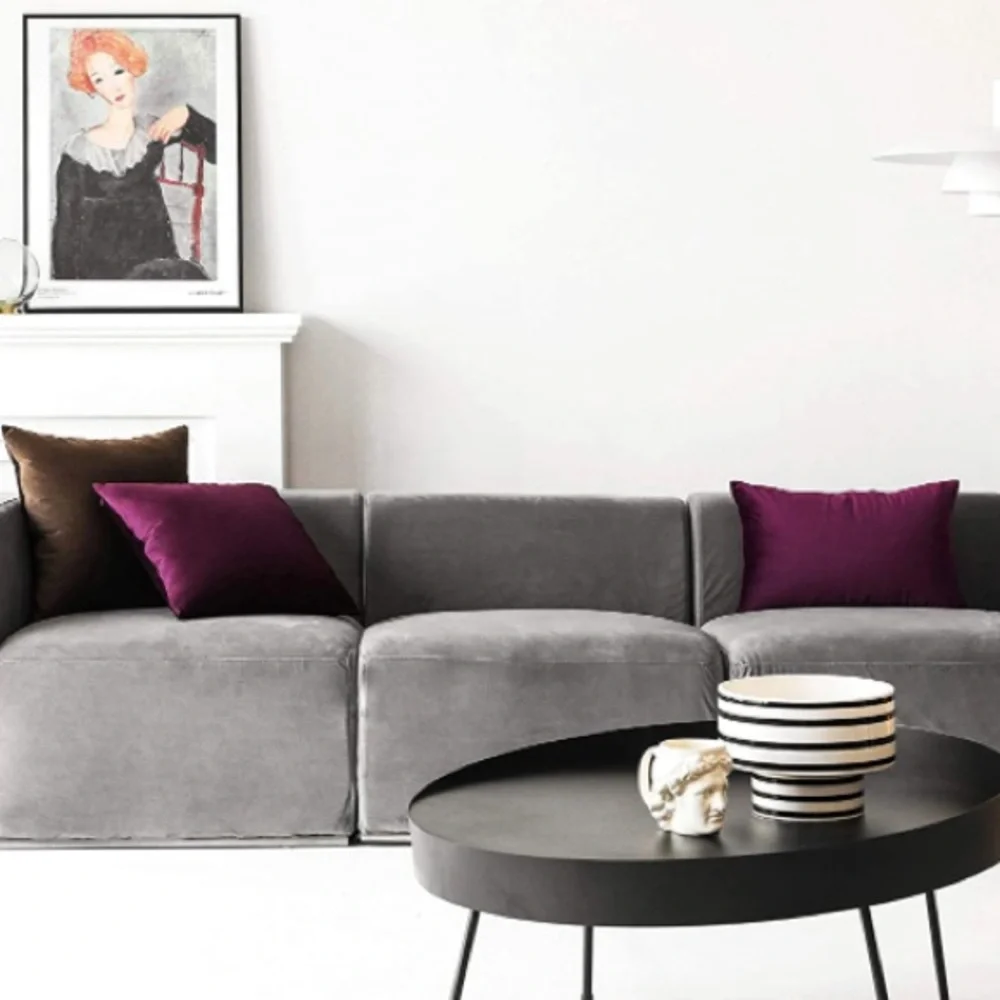 Luxury Home | Elegant Plum Purple Soft Velvet Throw Pillow Covers